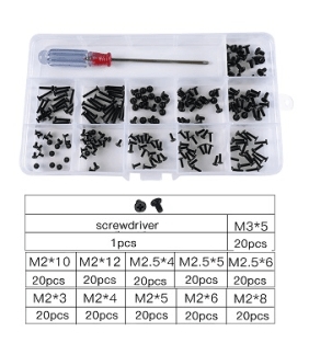 Kit Viti per Notebook M2 M2.5 con Cacciavite – Set Completo per Riparazione Elettronica