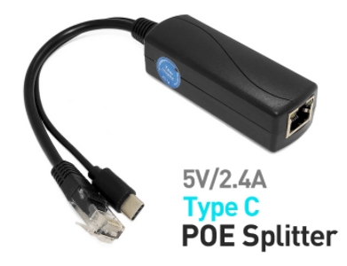 Splitter POE Active USB-C 5V - Ingresso 48V / Uscita 5V per Raspberry Pi