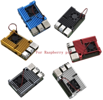 Raspberry pi 4 metal heatsink silver with 1 fan