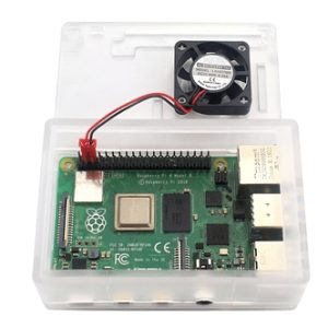 Custodia Trasparente in ABS per Raspberry Pi 4B/+4B con Ventola