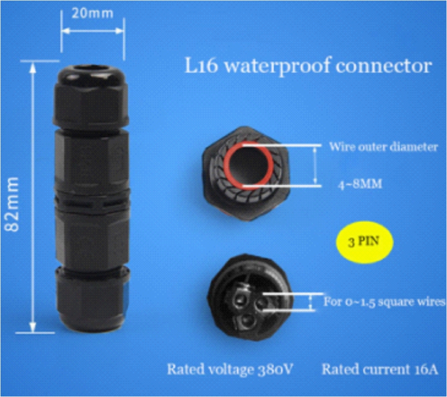 Connettore Waterproof L16 a 3P 380V 16A