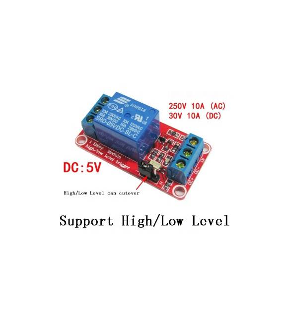 Modulo Relè 1 canale 5V Livello Alto/Basso Optoisolato 250V 10A per Arduino