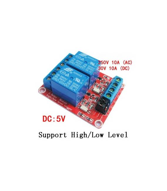 2 Canali 5V Relè con Optoaccoppiatore ogni canale supporta livello alto/basso