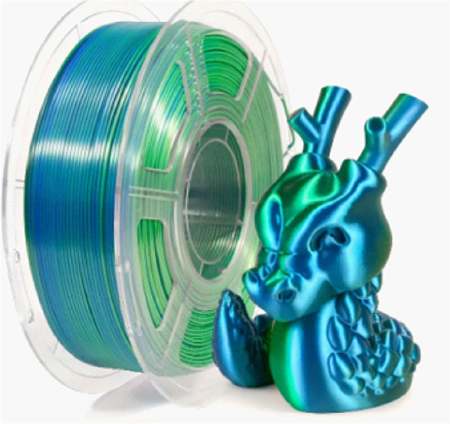Filamento PLA 1.75mm 1kg – Bicolore Verde/Blu – Alta Qualità per Stampanti 3D