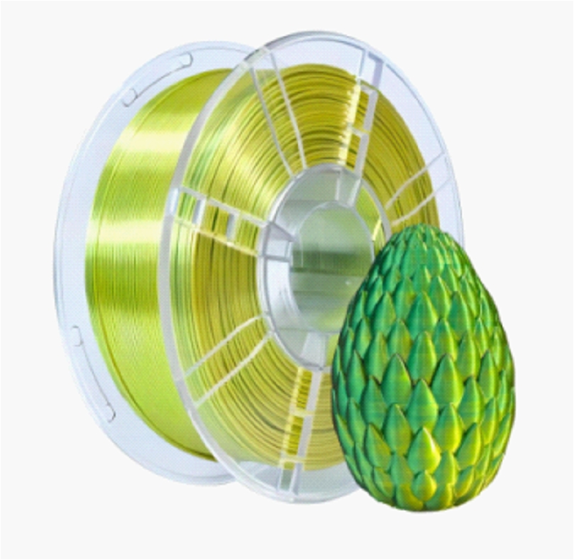 Filamento PLA 1.75mm 1kg – Bicolore Giallo/Verde – Alta Qualità per Stampanti 3D
