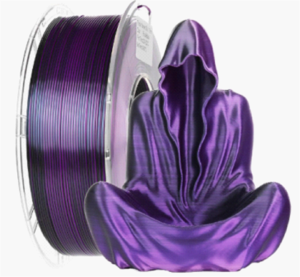 Filamento PLA 1.75mm 1kg – Bicolore Nero/Viola – Alta Qualità per Stampanti 3D