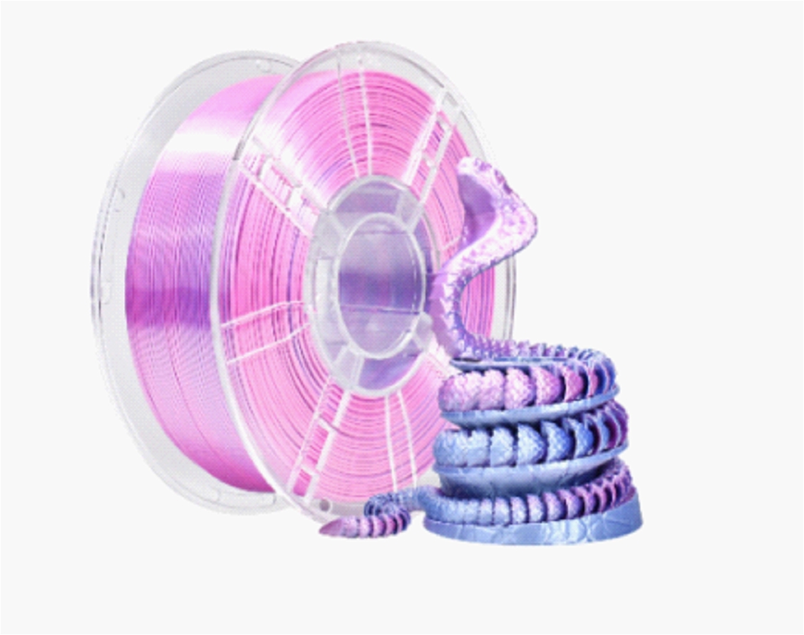 Filamento PLA 1.75mm 1kg – Bicolore Viola/Argento – Alta Qualità per Stampanti 3D