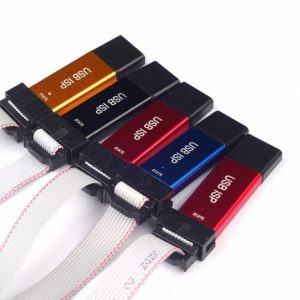 Mini USBISP USBASP Programmatore in alluminio per 51 Atmel AVR + protezione sovracorrente + luci colorate + 64K limite + WIN7 64