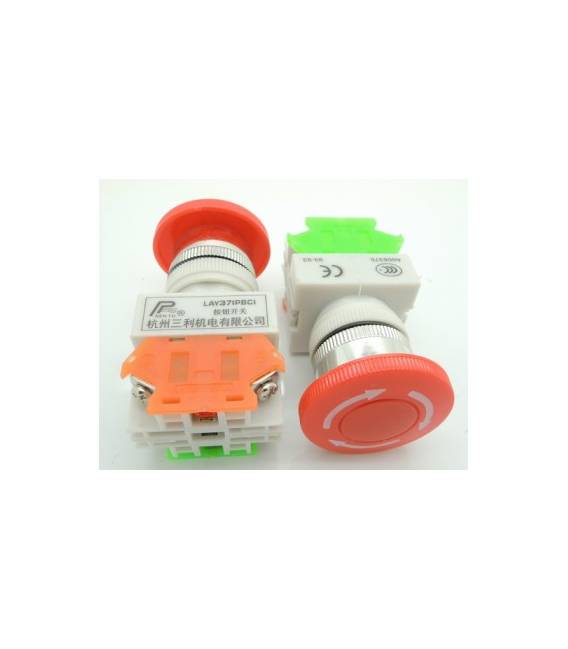 LAY37-11ZS (Y090) bottone autobloccante pulsante Pulsanti e arresto urgente Pulsante 1NO + 1NC contatto