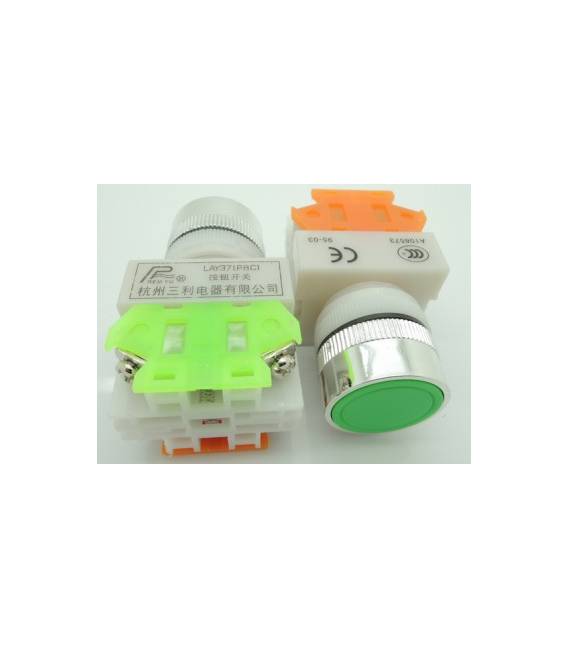 Green LAY37-11 bn (Y090-11 bn)flat bottone Pulsante bottone 1NO + 1NC CONTACT