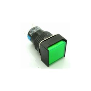 Verde LA16F LAS1 - AF - 11-11 dsquare con lampada bottonePulsante 16 mm VERDE 24VOLT DC