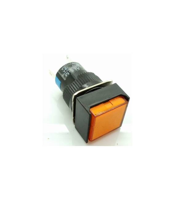 Giallo LA16F LAS1 - AF - 11-11 dsquare con lampada bottonePulsante 16 mm GIALLO 24VOLT DC