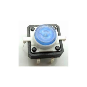 Pulsante Retro illuminato con Led Colore Blu 12v Mis. 12x12