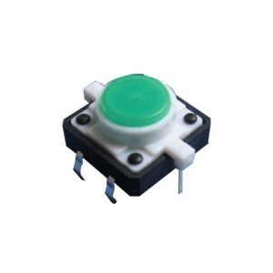 Pulsante Retro illuminato con Led Colore Verde 12v Mis. 12x12