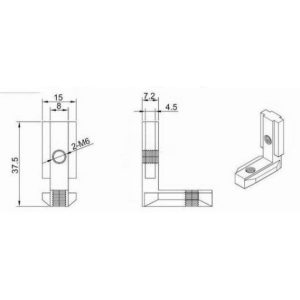 Connettore Angolare Slot Europeo 3030