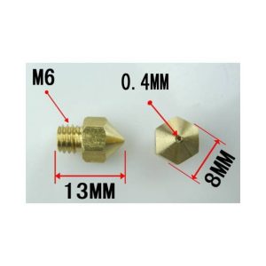 Ugello Estrusore in Ottone 0.4mm per Filamenti 1.75mm per Stampante 3D