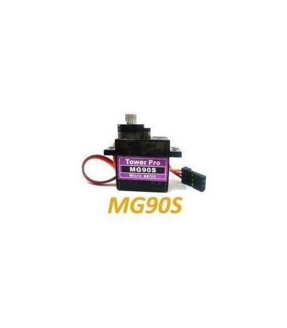 MG90S (misura 9g), ingranaggio metallico inclinazione 14g rispetto alla scatola dello sterzo, versione di aggiornamento SG90