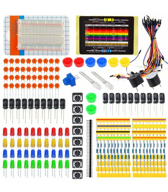Kit pacchetto ventole componenti elettronici H004 02 con tagliere, filo per Arduino