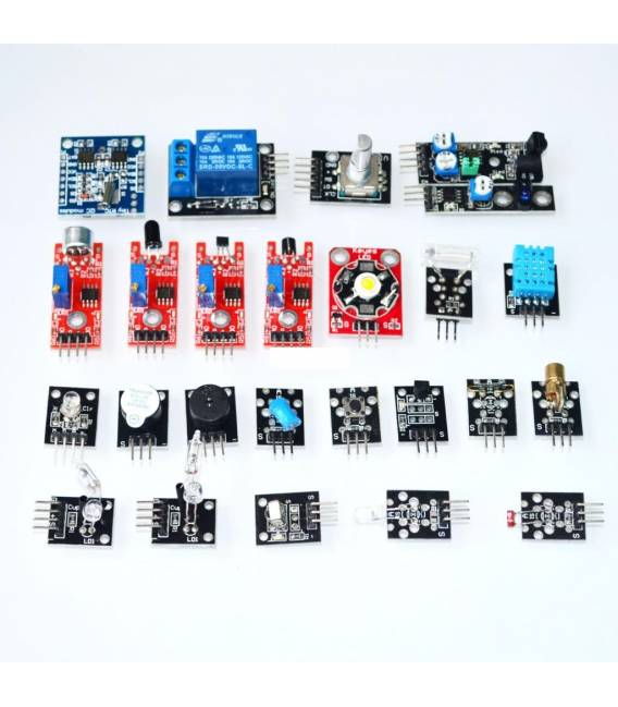 H021 24 Pezzi Sensore Kit Sensore Pulsante Temperatura Color Modulo Kit per Arduino