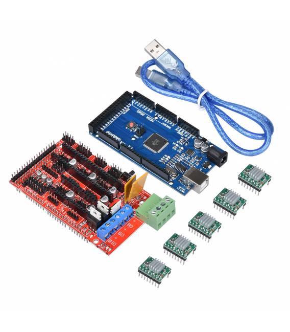 H034 Mega 2560 R3 + RAMPS 1.4 + 5X A4988 per Arduino RepRap (incluso Dissipatore)