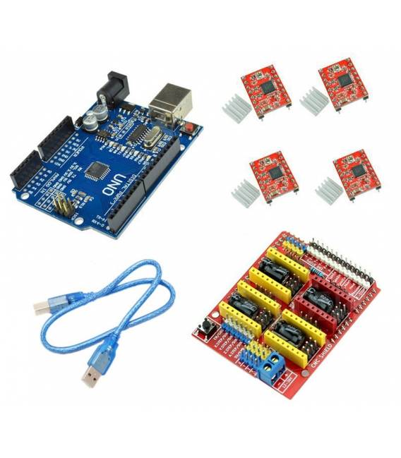 Kit Stampante 3D H039 CNC Shield V3 + 4x A4988 + Arduino UNO R3 e Cavo USB