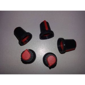 5 pezzi MANOPOLA IN PLASTICA NERA CON PUNTATORE ROSSO