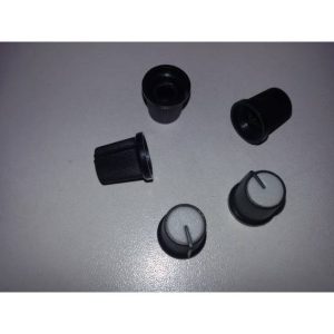 5 pezzi MANOPOLA IN PLASTICA NERA CON PUNTATORE GRIGIO