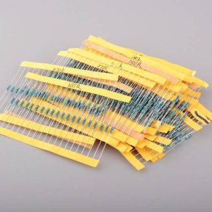 Anello colorato 1/4 w Kit resistenze 0R-100R 10 pezzi da 17 tipi: 0,5 1 2,2 4,7 5,1 10 15 20 30 33 36 47 56 68 75 82 100 100/4 w