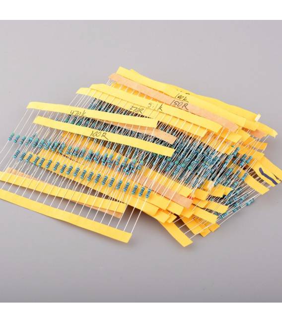 Kit Resistori THT 1/4W – 50 Valori x 50 Pezzi (3.9KO ~ 10MO) per Progetti DIY