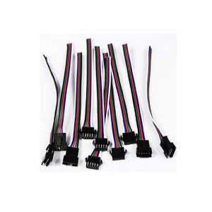 Coppia Cavi JST SM 4 Pin 10CM Connettore RGB Maschio e Femmina Plug per Striscia LED