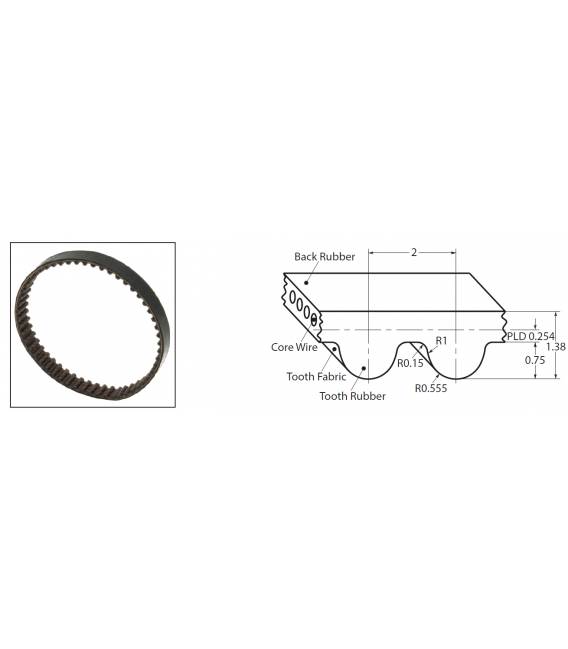Cinghia Chiusa GT2 Passo 2mm Larghezza 6mm Lunghezza 200mm