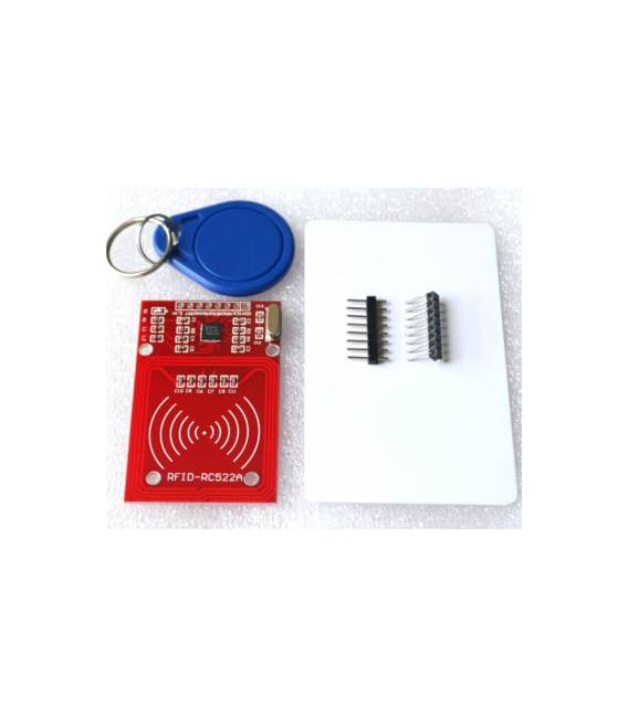 Modulo Lettore RC522 RFID Mifare RF Kit con Scheda RFID e Portachiavi RFID (versione rossa)