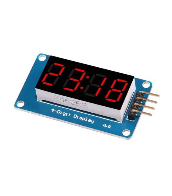 Modulo Orologio RTC con Display LED Rosso 4 cifre 4 Bits TM1637 per Arduino