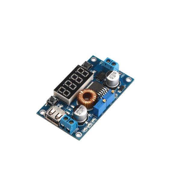 Step Down con Display LED LM2596 Regolatore Convertitore Tensione DC Voltaggio Corrente da 5-36V a 1.25-32V 5A 75W USB