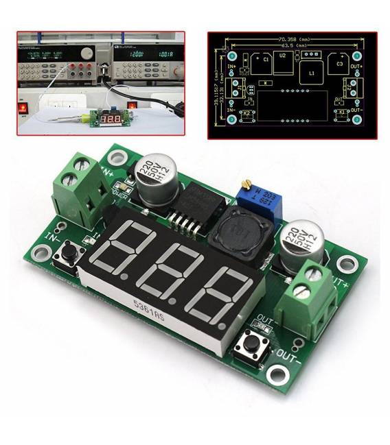 LM2596 Regolatore Tensione Step Down 2A con voltometro Modulo con Display LED