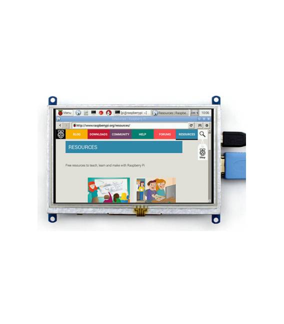 Modulo Display LCD Raspberry Pi 5 pollici 800*480 TFT Touch Screen Resistivo HDMI
