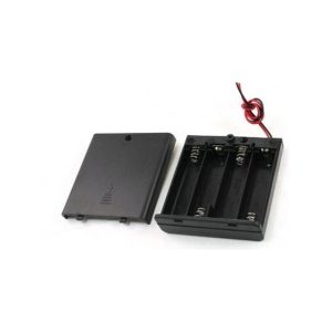 4AA 4 x 1,5 V AA contenitore batterie Porta cavo nero con pulsante ON / OFF