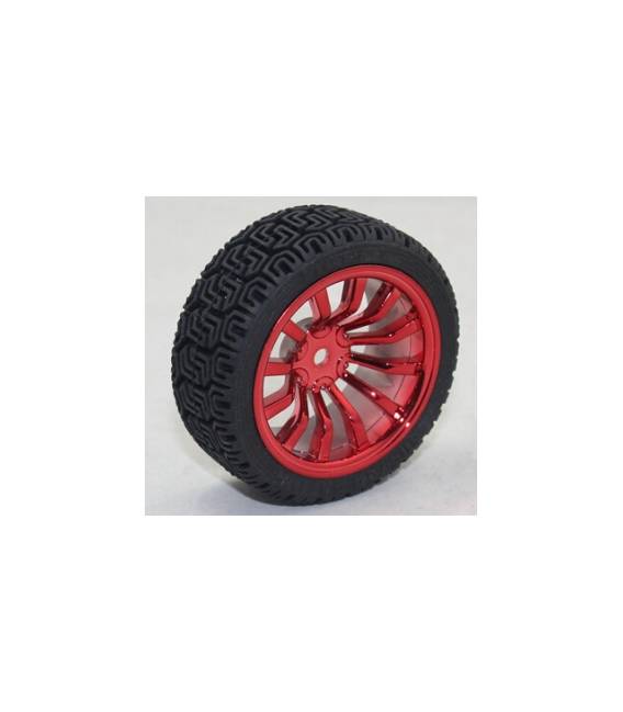 Ruota Racing 65MM diam Rossa Cerchio 12 Raggi