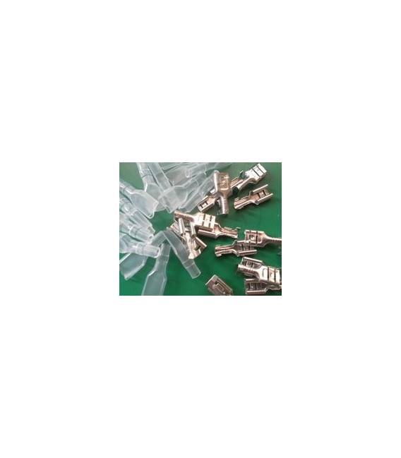 10 Pezzi Terminale a molla 2.8MM Terminali, terminale freddo, rame Con custodia in silicone