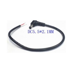 Cavo 30cm Connettore alimentazione DC 5.5mm x 2.1mm Maschio ad angolo retto