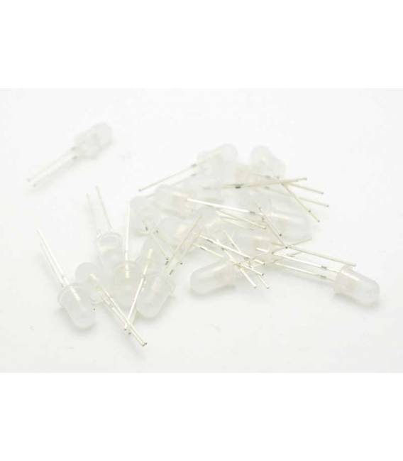 20 Pezzi Led BIANCO - BIANCO diodi luminescenti a LED super luminosi standard da 5 mm