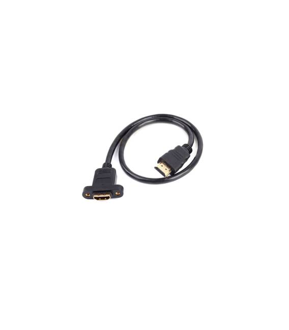Cavo 50cm da HDMI 1.4 Maschio a HDMI Femmina montaggio da pannello con viti