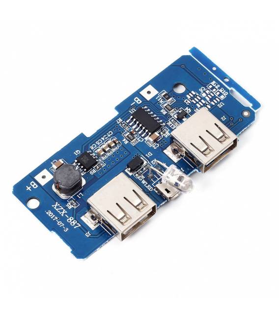 PCB Con 2 USB e Indicatore Led per Power Bank IN 3.7V out 5V 2A Boost Con Protezione