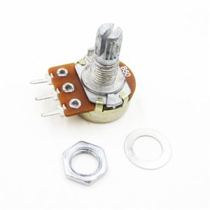 Potenziometro lineare monogiro B 50K con albero Zigrinato 20mm per Arduino Breadboard PCB