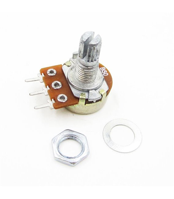 Potenziometro lineare monogiro B 50K con albero Zigrinato 20mm per Arduino Breadboard PCB
