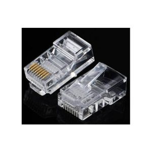 5 Pezzi Connettore RJ45 8P8C CAT5 Plug Ethernet LAN 8 Poli Trasparente per Cavo di Rete