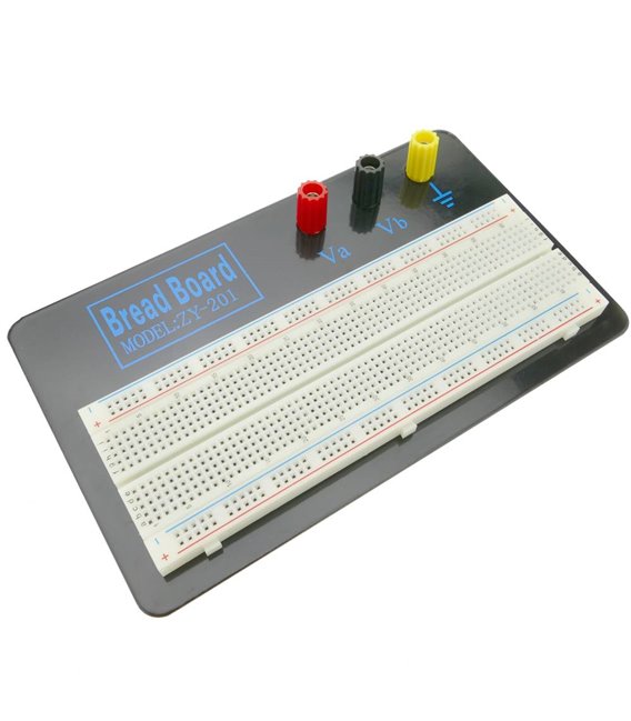 Basetta sperimentale breadboard ZY-201, 830 fori con boccole